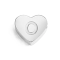Polished stainless steel heart-shaped pendant bead with letter O engraving in silver - Letter O (Silver)