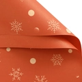 Orange Christmas wrapping paper with white snowflakes and polka dots pattern - 50*70CM / Polka Dot Pattern - Red