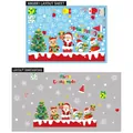 Christmas wall decals with Santa and Reindeer design, 110x65cm layout for window display - AMJ081 Christmas Sticker