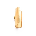 Golden stainless steel ribbon crimp end clasp jewelry accessory in a detailed view - 25mm / Gold