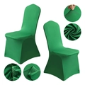 Elastic grass green polyester chair cover for hotel weddings and banquet events - M / Standard Type / Green