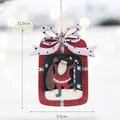 Ciondolo natalizio in legno a forma di scatola con Babbo Natale e fiocco a pois - Taglia unica / Scatola Regalo in Legno (Babbo Natale)