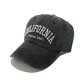 Berretto da baseball vintage in cotone lavato antracite con ricamo CALIFORNIA bianco - M (56-58cm) / Nero
