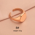 Minimalist rose gold stainless steel open signet ring size 8 weighing 8.2g - Square Head Signet (Style 4) / Rose Gold