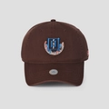 Close-up of traditional embroidery and wave patterns on coffee cotton baseball cap - M (56-58cm) / Coffee