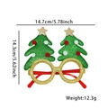 Christmas party glasses with glittery green tree design and red frames for festive photos - Green Christmas Tree Yellow Frame Glasses