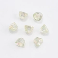 Close-up of 8mm iridescent crystal glass bell pendants for DIY jewelry making - Crystal Yellow