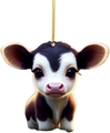 Vache noire et blanche avec nez rose (Style Huit)