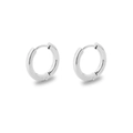 Classic silver titanium steel hoop earrings with polished round surface in a pair - 2.5*10mm / Steel