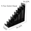 Black 9-tier acrylic ladder display stand for wallet organizer and small items - 9-Tier / Black