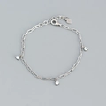 Elegante bracciale in argento sterling S925 da donna con pietre di zircone scintillanti - Argento 925 / Oro Bianco