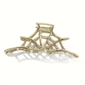 Pinza per capelli a ragnatela in metallo dorato con un design geometrico moderno - Grande / Oro-10.5cm