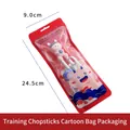Pink cartoon rabbit training chopsticks set for toddlers with portable storage bag - Rabbit Training Chopsticks (Cartoon Bag)