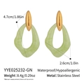 Spécifications de taille pour boucles d'oreilles en acier inoxydable hypoallergénique - Vert (YYE025232-GN)