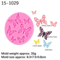 Silikonform in Rosa mit sechs Schmetterlingsformen für Tortendeko und Schokolade - 3# Schmetterling Form-Rosa