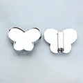 Silver butterfly alloy base tray accessories for DIY bracelets and jewelry making - Chrome Base - Butterfly