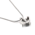 Elegant silver snake chain necklace with abstract hollow geometric heart pendant for women - Silver Geometric Cutout Style (KN92891-KFC) / Silver