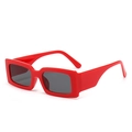 Occhiali da sole retrò quadrati oversize con montatura in plastica rossa e lenti grigie - Montatura Rossa Lente Grigio Scuro