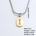 Collana con ciondolo ovale dorato con lettera I in zirconi su catena a serpente d'argento - Lettera I / 50cm