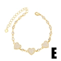 Elegant gold heart bracelet with pavé rhinestones and adjustable lobster clasp - E-Gold Triple Heart
