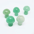 Set of five natural green jade crystal mushroom ornaments for micro landscape decor - Green Aventurine