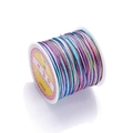 Macro shot of multicolored No. 72 jade cord for handmade jewelry on a white spool - Color No. 14