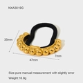 Dettagli delle dimensioni dell'elastico a stella marina in acciaio dorato 47mm x 35mm - Stile Perline Metalliche / Oro