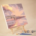 DIY paint by numbers kit featuring urban sunset scenery with 12-color high gloss pigments - AVN90 City Sunset
