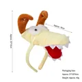 Cute plush dragon animal headband for kids in yellow and brown with soft horns - 3D Yellow Dragon