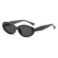 Retro-Oval-Sonnenbrille mit rauchgrauem Rahmen und dunkelgrauen Gläsern für Damen - Grau
