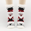 Chaussettes de Noël thermiques d'hiver avec motif Père Noël et doublure polaire - Taille unique / Père Noël Barbe Blanche