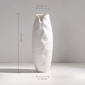 White minimalist ceramic vase with pleated texture, dimensions 21cm height and 4.6cm diameter - Jasper Vase Medium