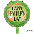 18 inch Father's Day foil balloon with green fish scale pattern and fishing theme - 18 inch Father's Day Round Balloon 004