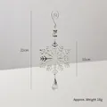 Silver metal snowflake ornament with transparent beads and water drop pendant, size 22x10cm - Silver Snowflake