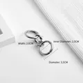 Silver polished metal chain link extender for handbags with 2.5cm inner diameter - 2 Segments / Silver Nickel