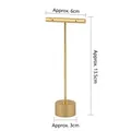 Matte gold T-bar jewelry display stand for rings and necklaces, 13.5cm height - Large Round-Base Earring Stand (Gold)
