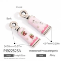 Smile and strawberry enamel alloy tube charms for DIY jewelry making accessories - Strawberry Smile Tube Style (PJ92252SA)