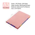 Pink A5 PU leather notebook with rainbow edge design and 100 sheets of 80g paper - A5 / Pink
