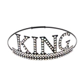 Schwarze Metallkrone für Herren mit funkelnden Kristallen und King-Schriftzug für Partys - Schwarz + AB Strass