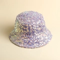 Chapeau bob élégant à paillettes violettes irisées pour femmes idéal pour les festivals - M (56-58cm) / Rose Violet Irisé