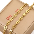Golden coffee bean chain link 13mm by 7.5mm measurement detail for DIY jewelry - Coffee Bean Pig Nose Style 13x7.5mm / Gold