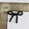 Lazo de cuentas negras hecho a mano para ropa DIY y manualidades ancho de 5cm - Lazo negro pequeño / 5cm x 3cm