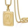 Collana hip hop in acciaio inossidabile placcato oro 18K con ciondolo lettera A - Oro A