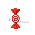 Decorazione natalizia a forma di caramella in PVC rosso galvanizzato con glitter, 12cm - Piccola Caramella Rotonda a Spirale - 12cm / Caramella Rotonda a Spirale Rossa Galvanizzata