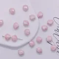 Pink shell-shaped pearlescent ceramic beads for DIY jewelry making and handmade crafts - 12mm / Light Pink