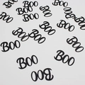 Halloween black Boo letter paper confetti decoration set for festive party table layout - BOO Text / 100pcs Pack / Black