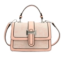 Elegante borsa a tracolla rosa con motivo jacquard e finiture argento da donna - Rosa