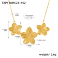 Details zu Abmessungen und Material der goldenen Blumenhalskette aus Edelstahl - Goldene Blumenhalskette