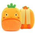 Cute cartoon carrot plush backpack for kids in bright orange and green colors - Carrot