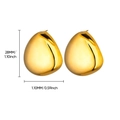 Detailed view of teardrop earrings in 18K gold stainless steel with 28mm size labels - Teardrop / Gold